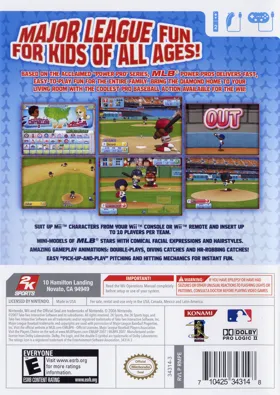 MLB Power Pros box cover back